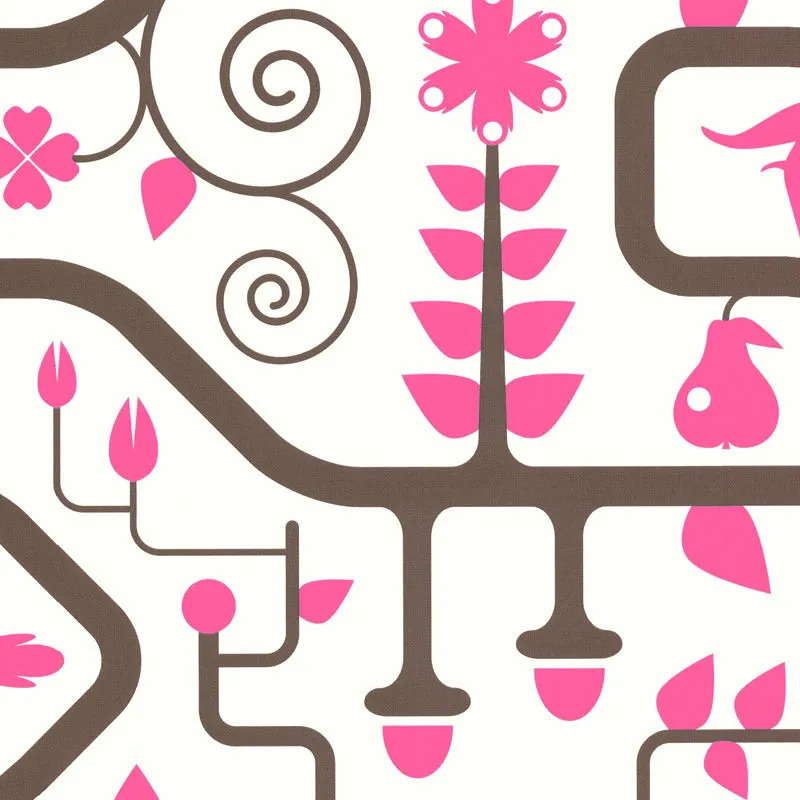 Modern Nature Park Pink Grey 880628 Wallpaper