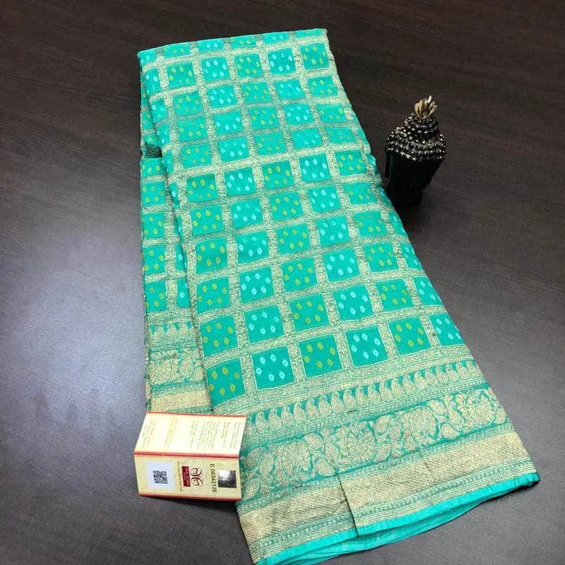 Multi Colored Bandhini Saree