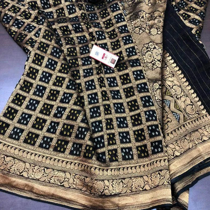 Multi Colored Bandhini Saree