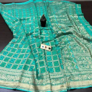 Multi Colored Bandhini Saree