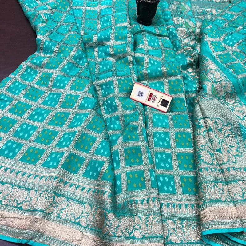 Multi Colored Bandhini Saree