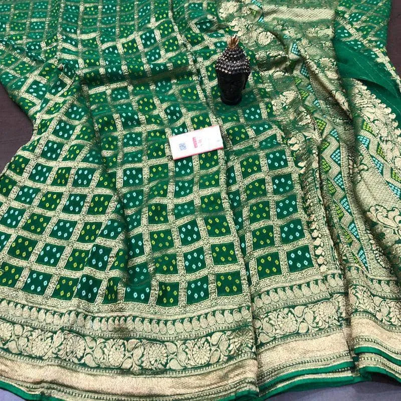 Multi Colored Bandhini Saree