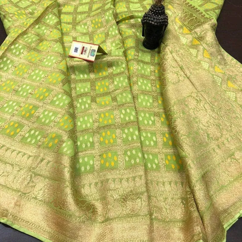 Multi Colored Bandhini Saree