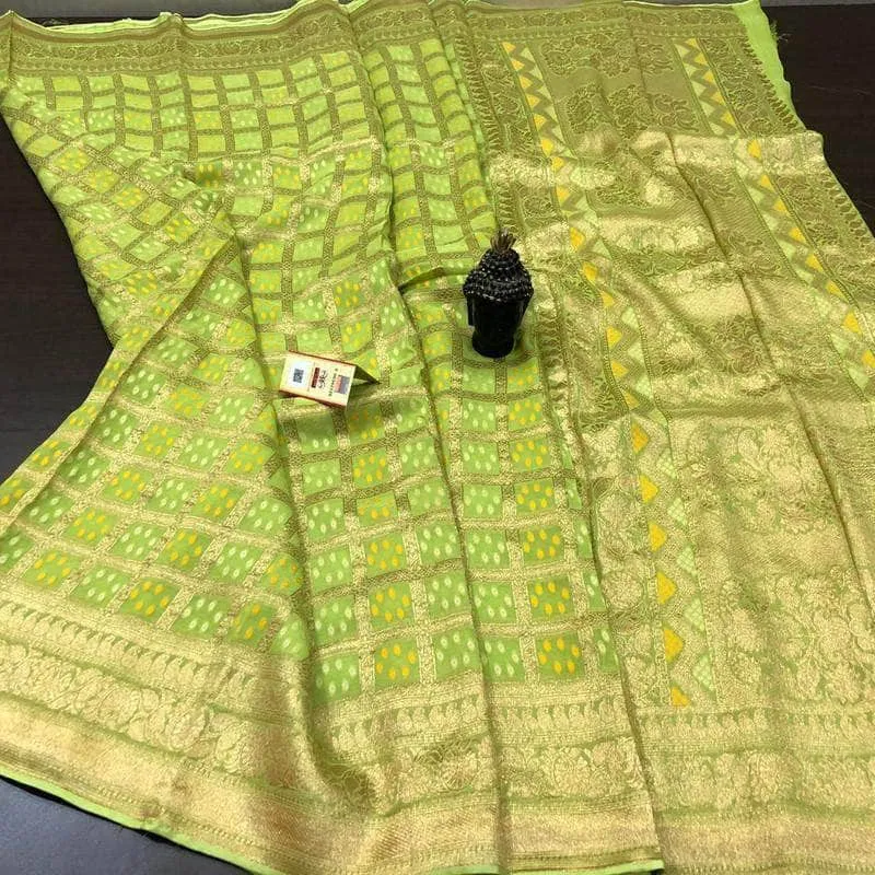 Multi Colored Bandhini Saree