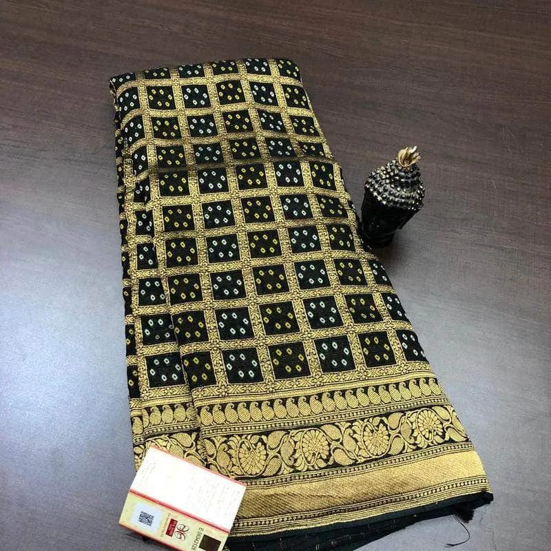 Multi Colored Bandhini Saree