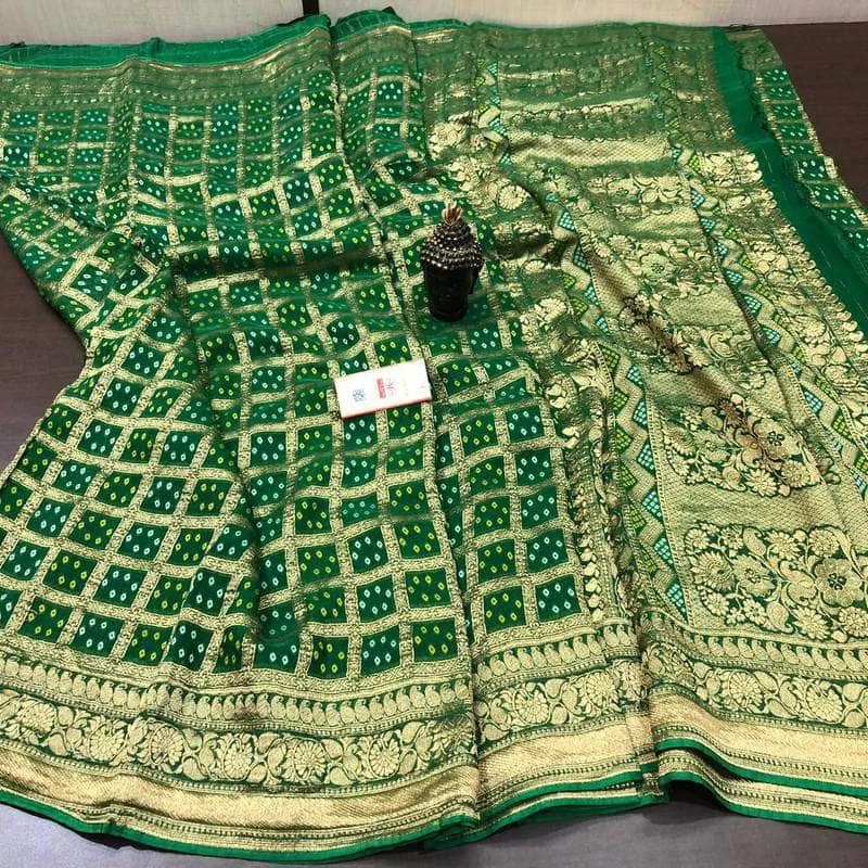 Multi Colored Bandhini Saree