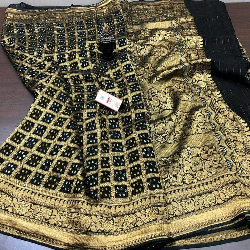 Multi Colored Bandhini Saree