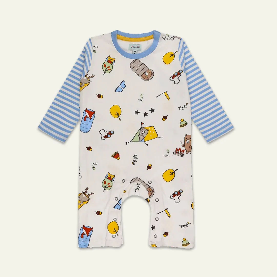 Multicoloured Animal Print Top, Hat And Romper Set