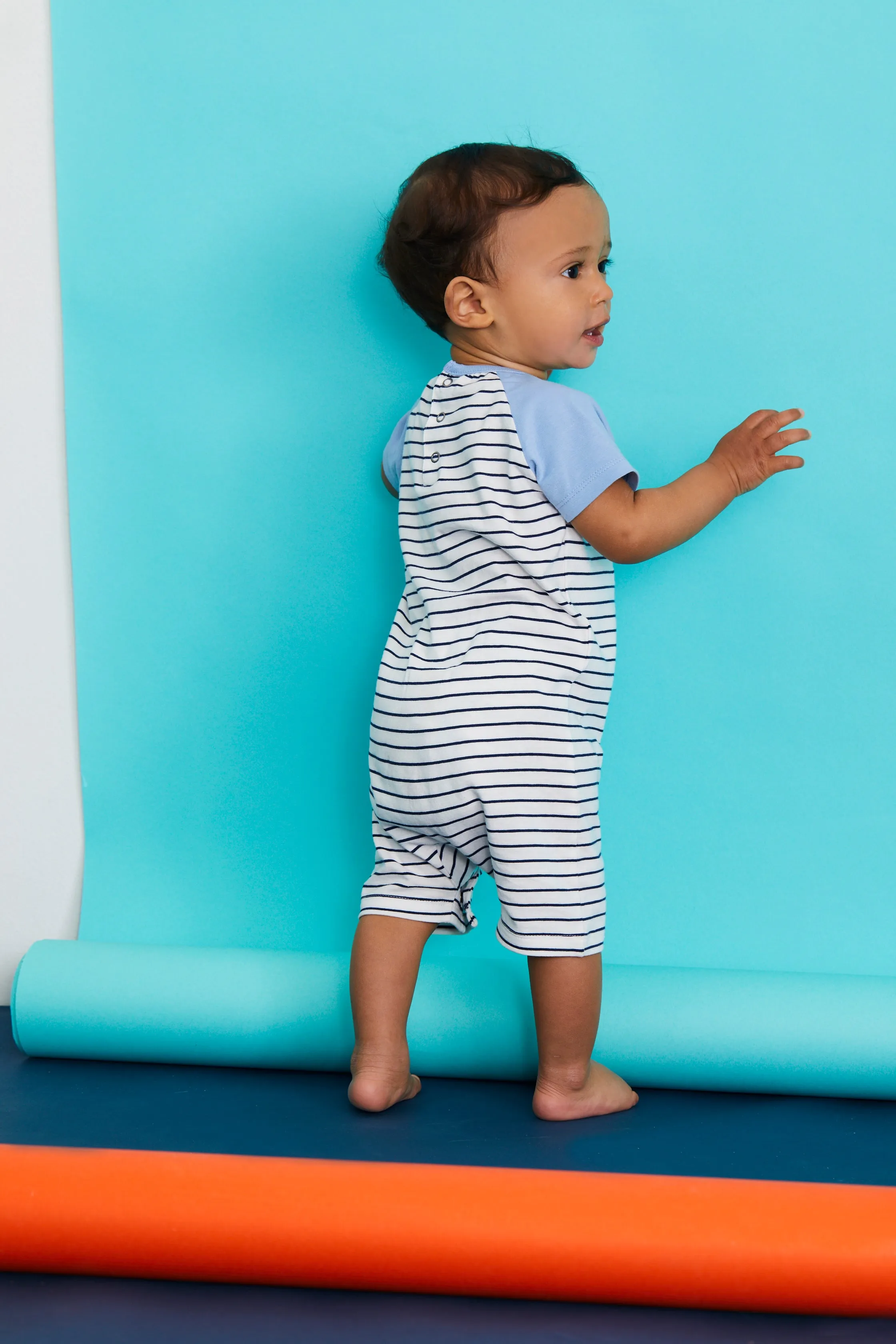 Multicoloured Stripe Print Romper