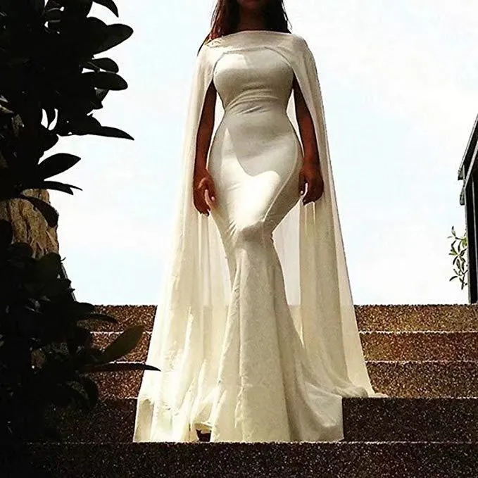 muslim kaftan Dubai white evening dresses long vestido de fiesta Dubai simple fashion formal wear