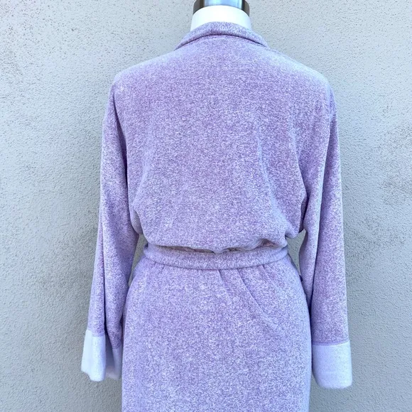 NATORI robe NIRVANA BRUSHED TERRY Cloth dressing gown midi wrap around plush 2X