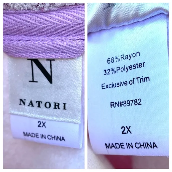 NATORI robe NIRVANA BRUSHED TERRY Cloth dressing gown midi wrap around plush 2X