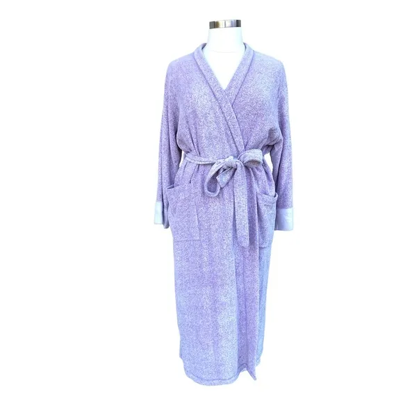 NATORI robe NIRVANA BRUSHED TERRY Cloth dressing gown midi wrap around plush 2X