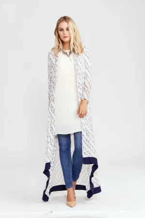 Navy Vines MAXI CARDIGAN