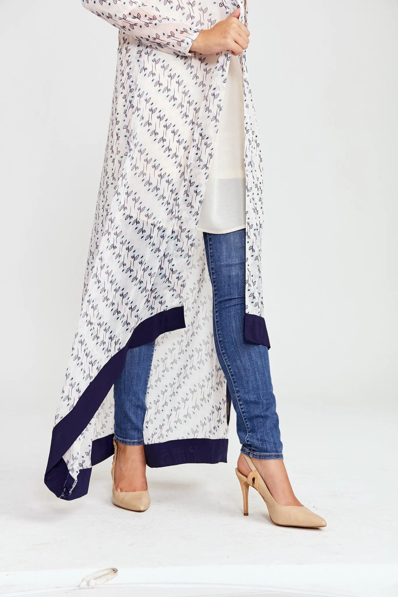 Navy Vines MAXI CARDIGAN