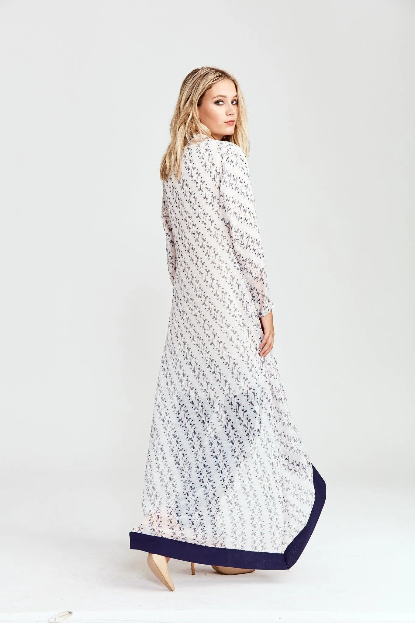 Navy Vines MAXI CARDIGAN