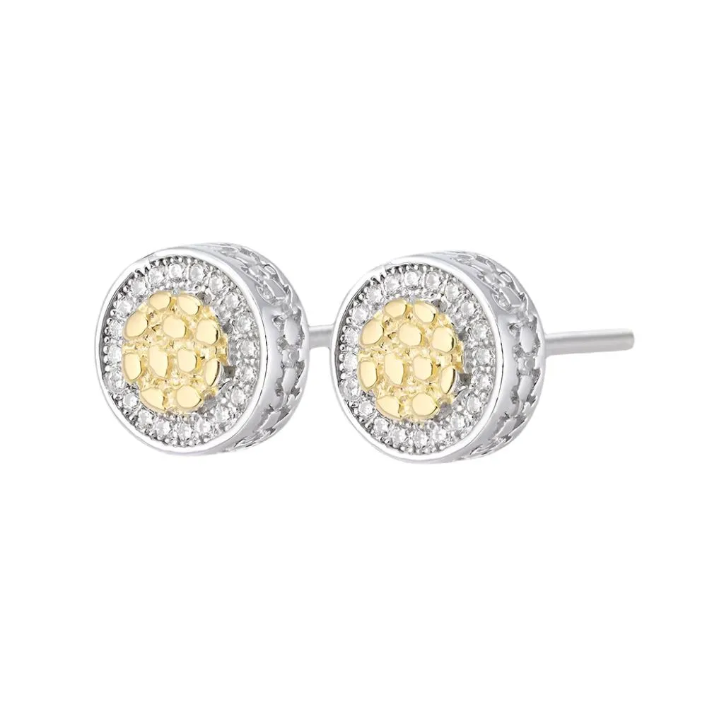 Nugget Sterling Silver 10MM Screw back 0.35CT Moissanite Earrings - M204259