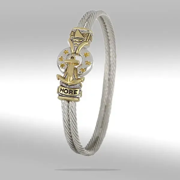 Ocean Images Collection - Sail Away Anchor Wire Bracelet