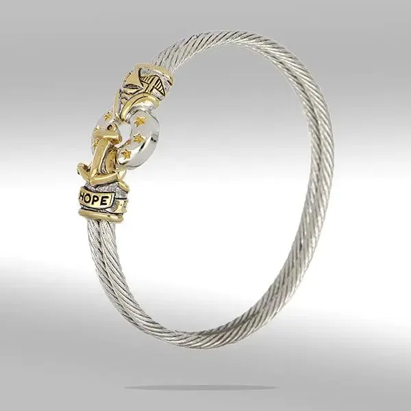 Ocean Images Collection - Sail Away Anchor Wire Bracelet