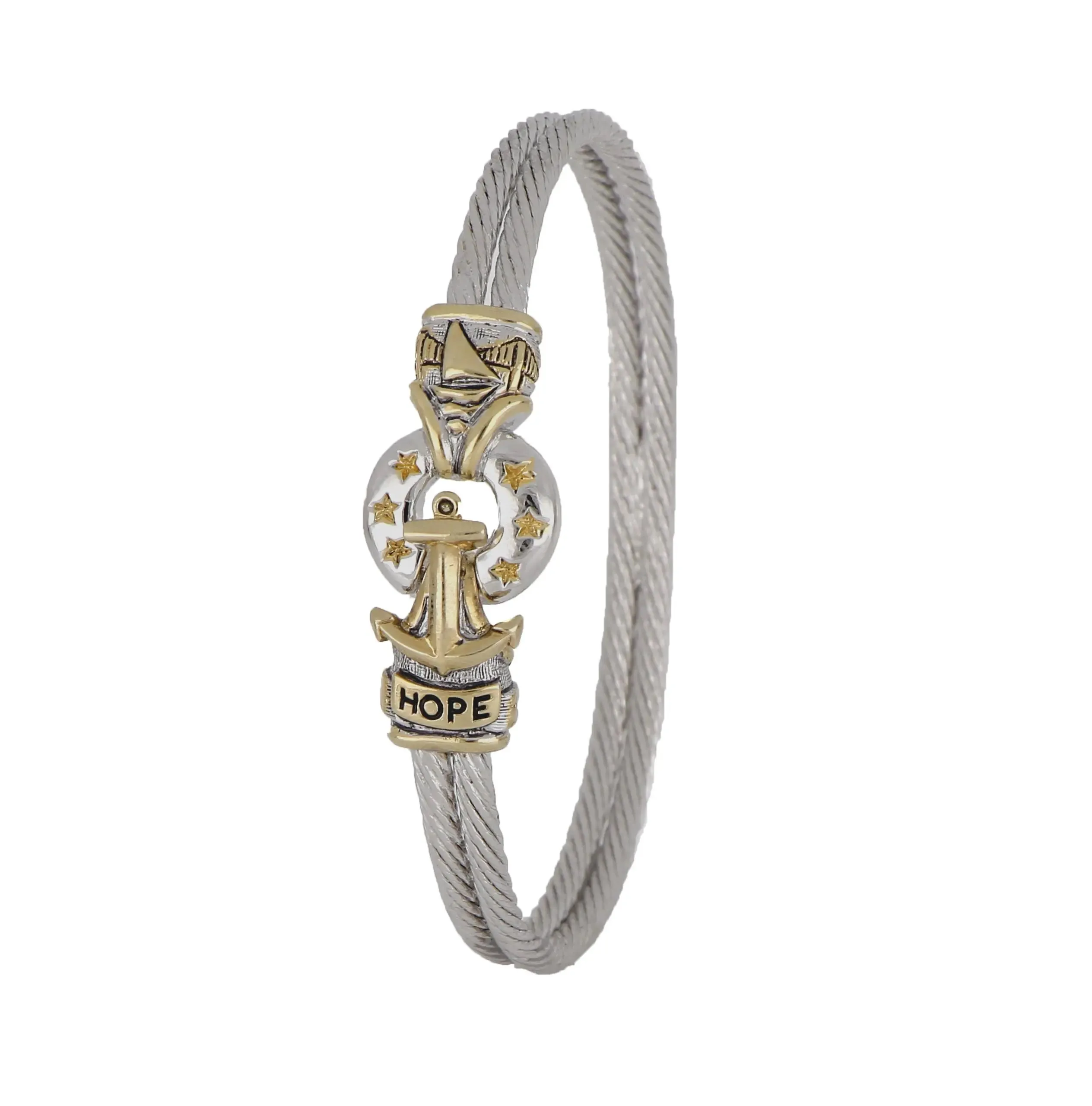 Ocean Images Collection - Sail Away Anchor Wire Bracelet