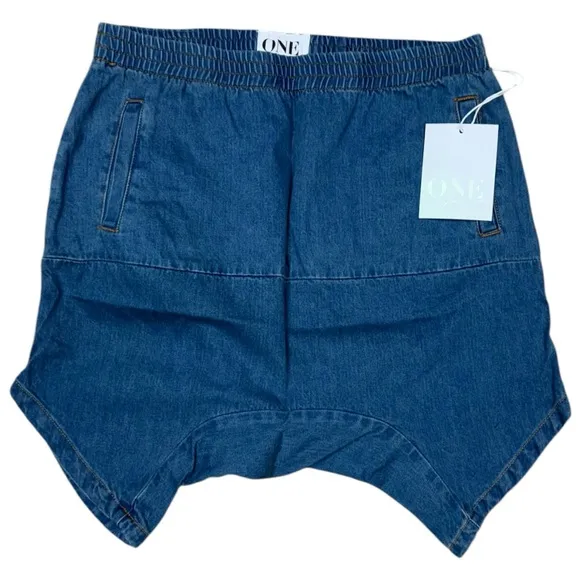 One Teaspoon Blue Calypsos Denim Harem Shorts - Size S NWT