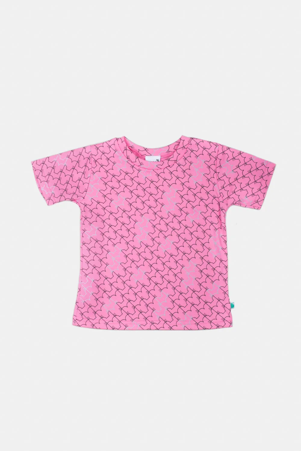 Organic Cotton Multi-fox Print T-shirt - Pink