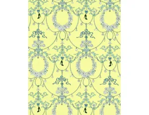 Ornamental Charms Swags Yellow Blue 7304-03 Wallpaper