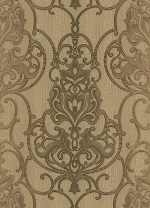 Ornated Floral Damask Brown Bronze 5795-33 Wallpaper