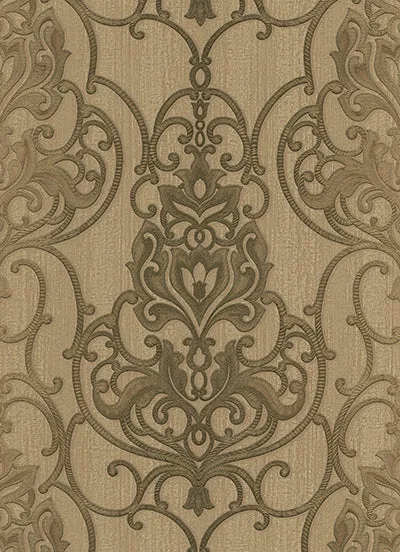 Ornated Floral Damask Brown Bronze 5795-33 Wallpaper