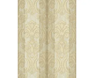 Ornated Floral Damask Stripes Cream 5781-14 Wallpaper