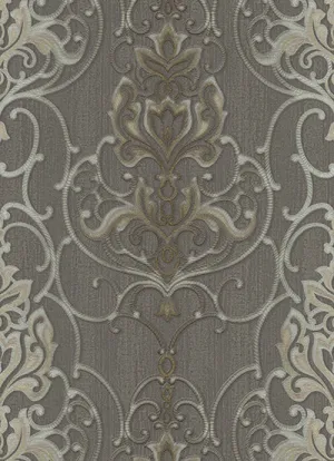 Ornated Floral Damask Taupe Grey 5795-47 Wallpaper
