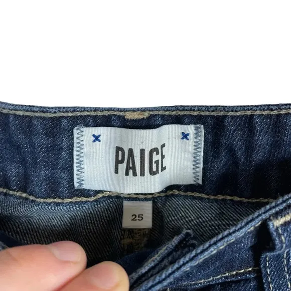 Paige Denim Jimmy Jimmy Frayed Hem Distressed Jeans in Blue Size 25