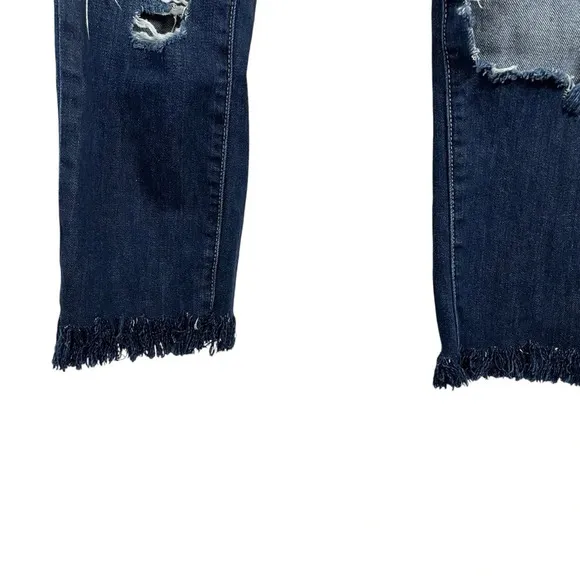 Paige Denim Jimmy Jimmy Frayed Hem Distressed Jeans in Blue Size 25