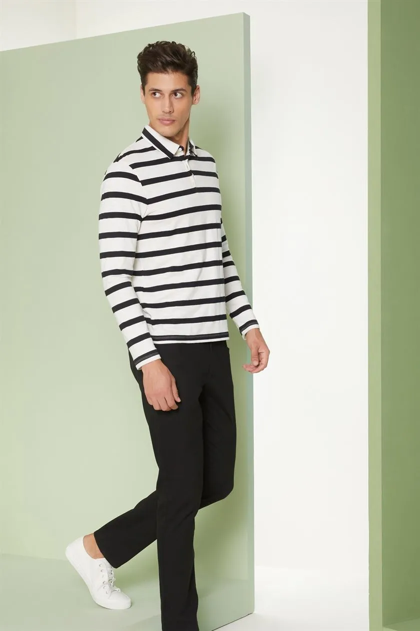 Perona   I   Mens-Thirts & Polos -Polos -James-Pma-Fv21-424-Blacktripe  AS7782