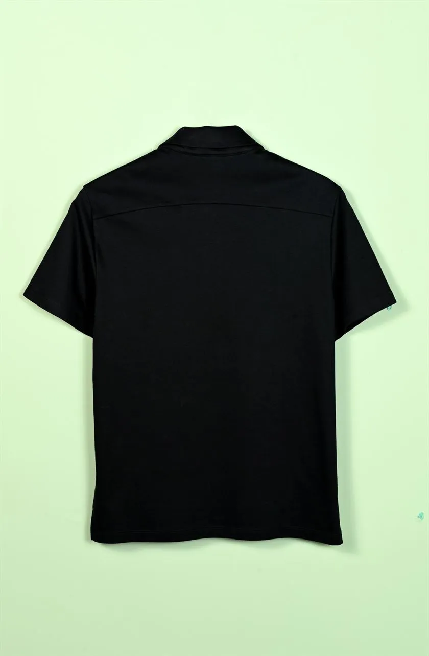 Perona   I   Mens-Thirts & Polos -Polos -Jose-Pma-Fv21-317-Black  AS8067