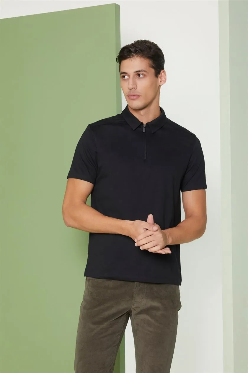 Perona   I   Mens-Thirts & Polos -Polos -Jose-Pma-Fv21-317-Black  AS8067