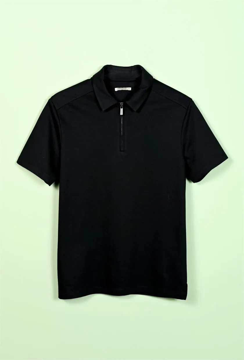 Perona   I   Mens-Thirts & Polos -Polos -Jose-Pma-Fv21-317-Black  AS8067