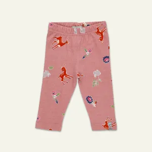 Pink Deer Print Leggings