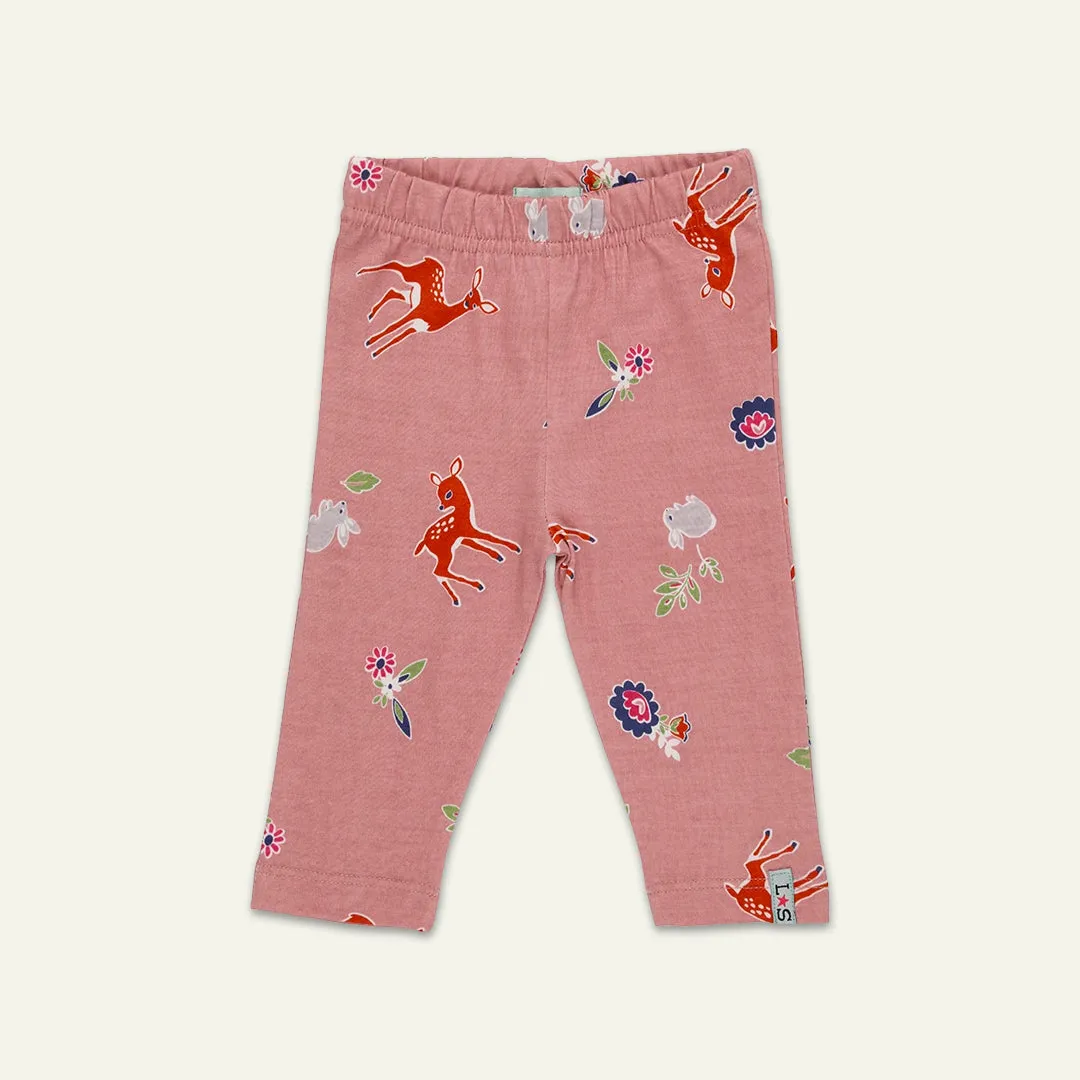 Pink Deer Print Leggings
