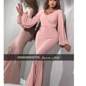 pink simple evening dresses long elegant mermaid arabic v neck cheap evening gown vestido de Longo