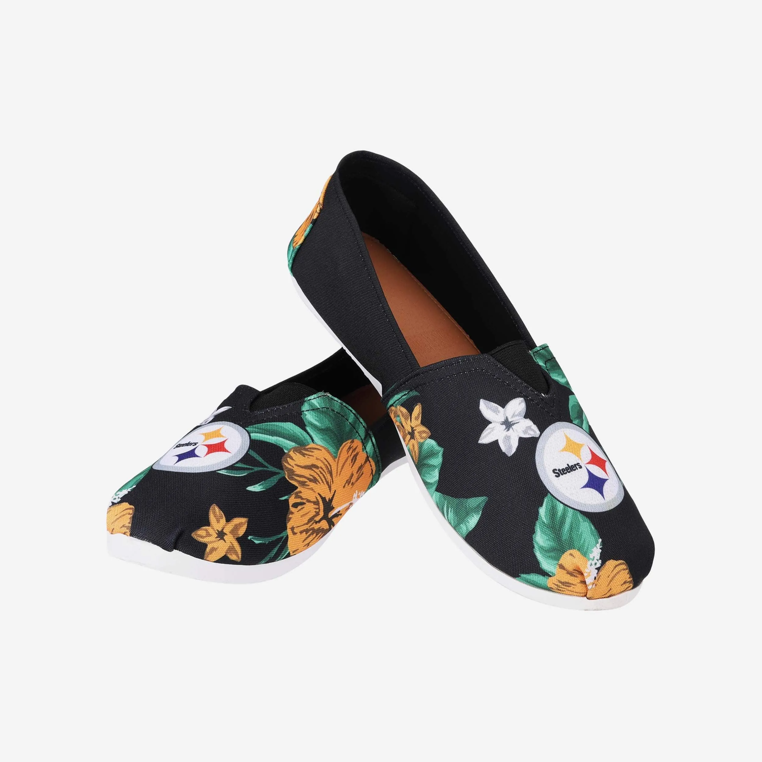 Pittsburgh Steelers Womens Floral Canvas Shoe