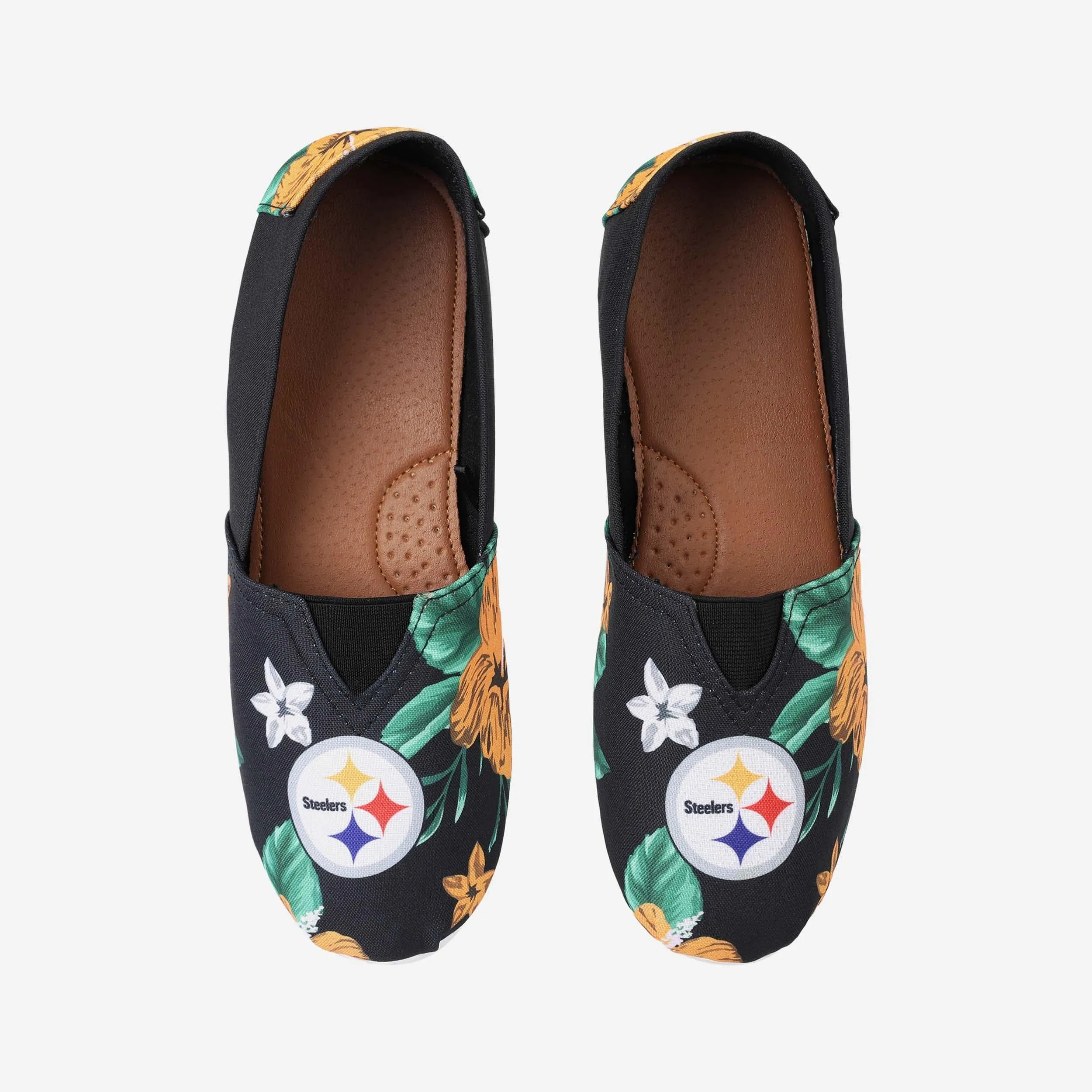 Pittsburgh Steelers Womens Floral Canvas Shoe