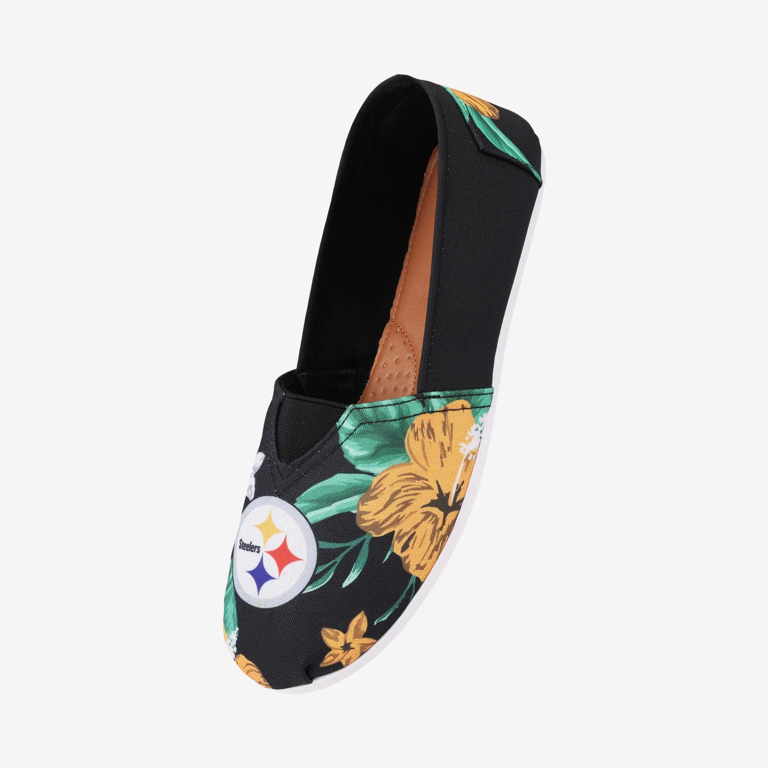 Pittsburgh Steelers Womens Floral Canvas Shoe