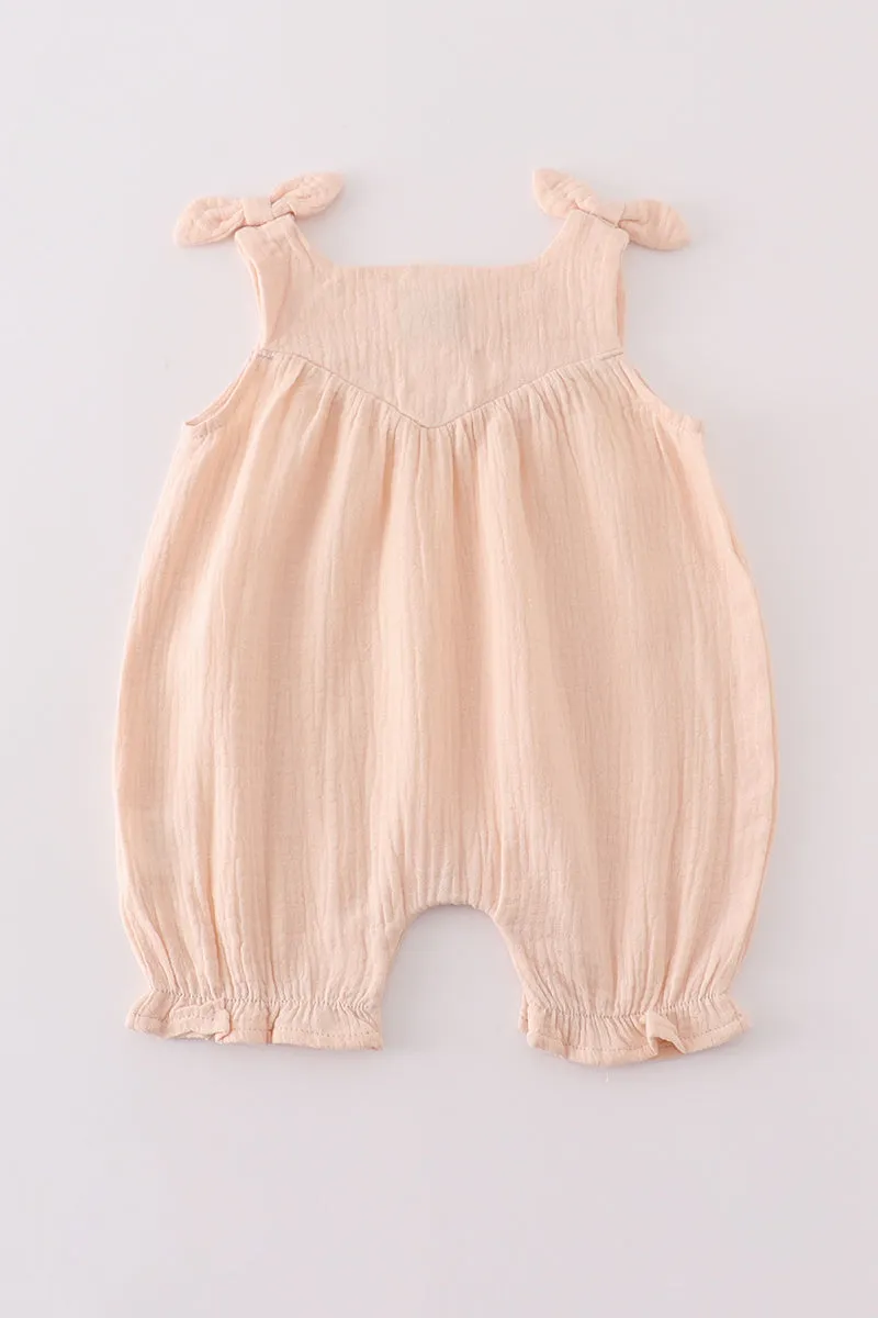 Premium Apricot Muslin Bow Bubble