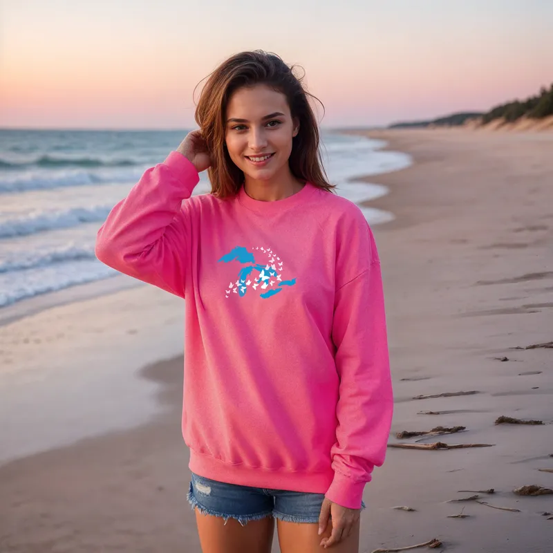 "Great Lakes Butterfly" Relaxed Fit Classic Crew Unisex Sweatshirt