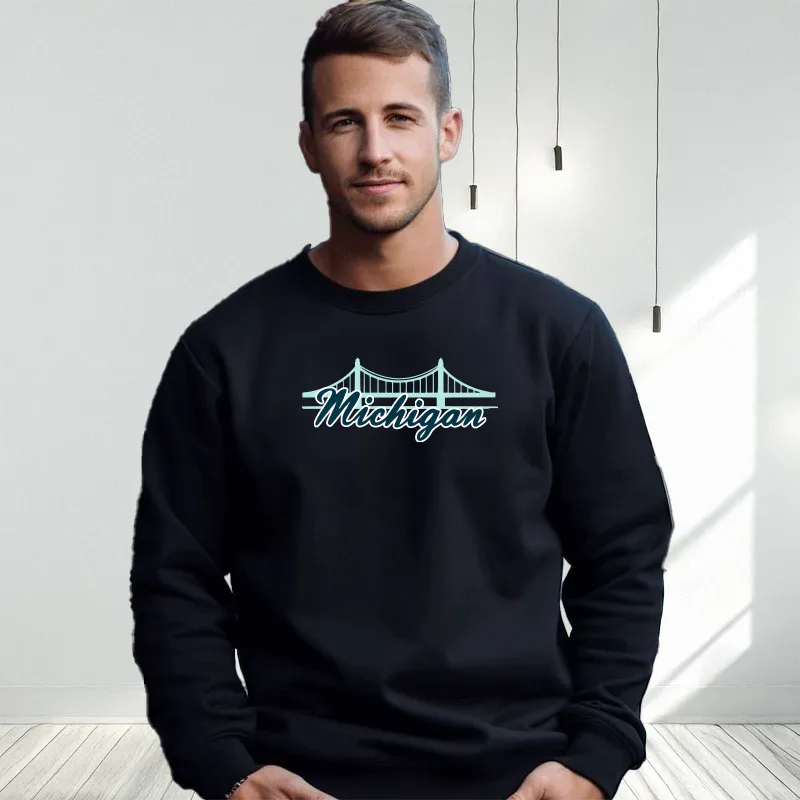 "Mackinac Bridge" Men's Classic Crew Sweatshirt