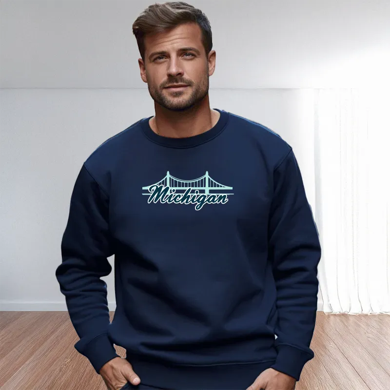 "Mackinac Bridge" Men's Classic Crew Sweatshirt