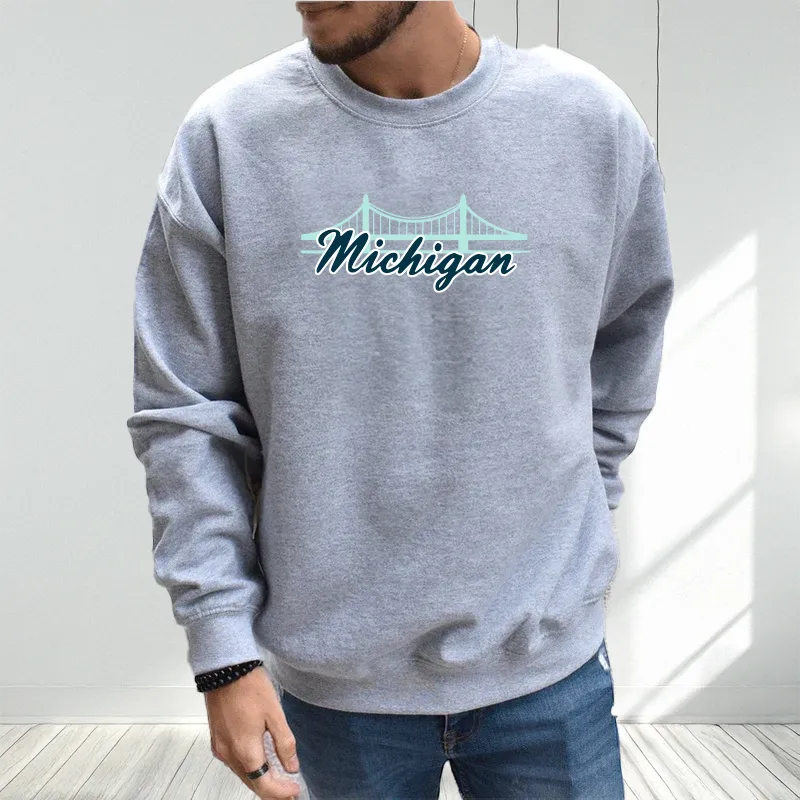 "Mackinac Bridge" Men's Classic Crew Sweatshirt