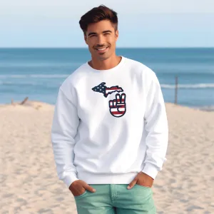 "Michigan Flag Peace" Men's Classic Crew Sweatshirt