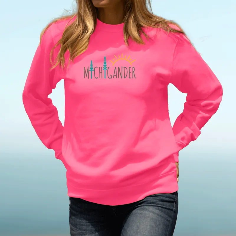 "Michigander" Relaxed Fit Classic Crew Unisex Sweatshirt